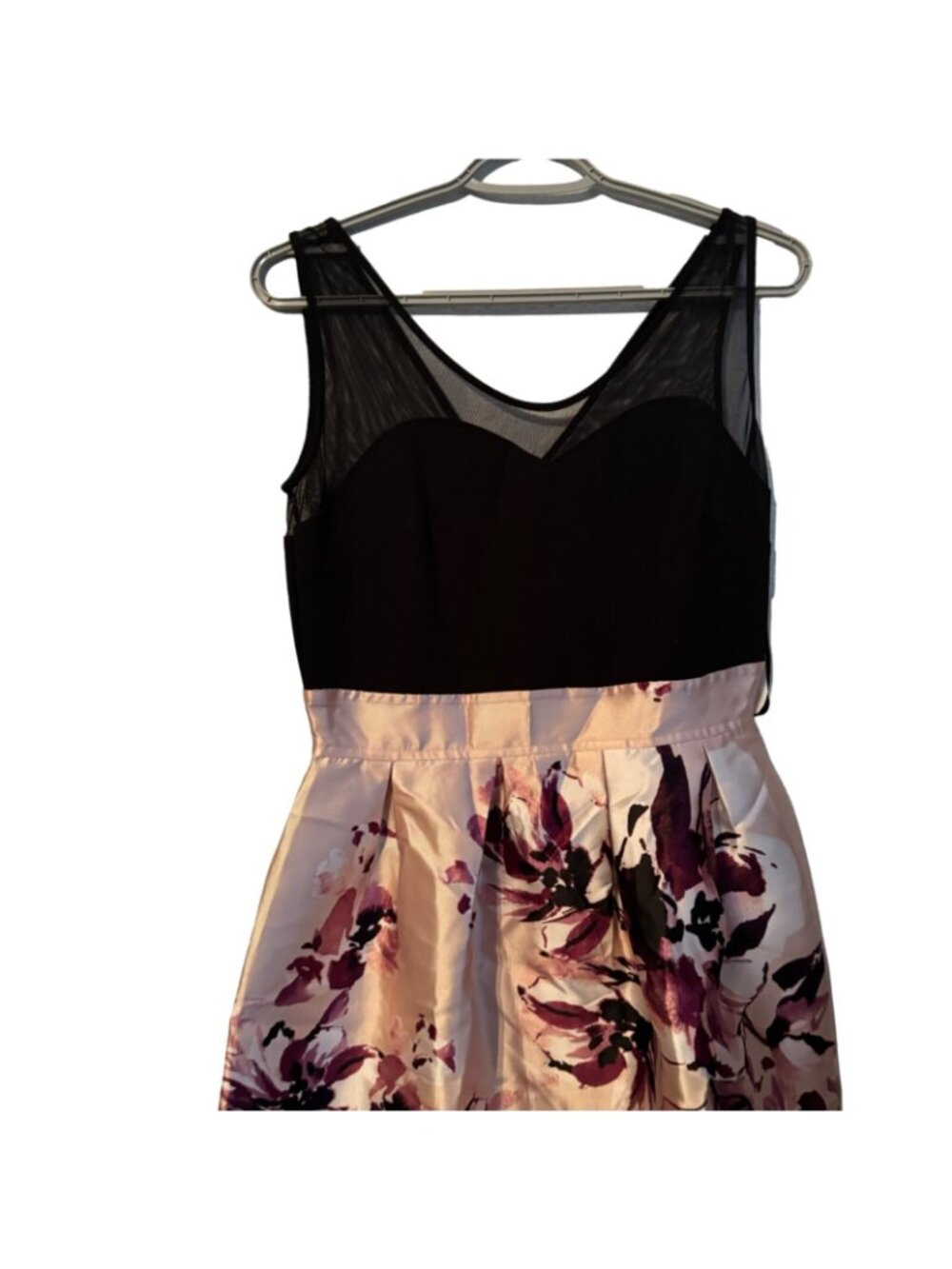 Alexa B Nites Floral Satin Midi Dress Black & Pink Size 8 women dress. NWT - Picture 6 of 12